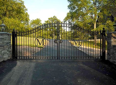 Affordable Railings | Maryland Driveway Gates, Steel, Iron | MD, VA, DC, PA Gothic Gate, Iron Gates Driveway, Entrance Gates Driveway, Property Gates, Metal Driveway Gates, Farm Entrance, Ranch Gates, Estate Gates, Driveway Entrance