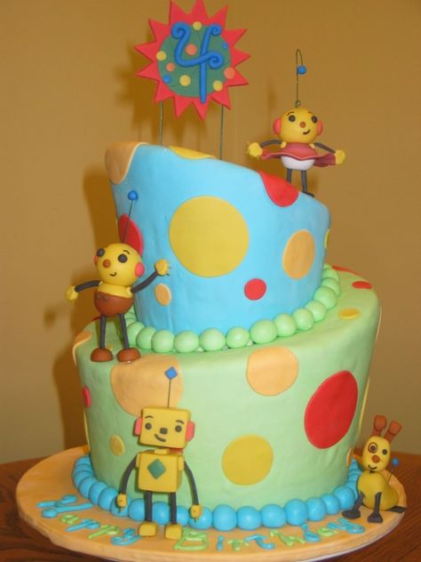 Rolie Polie Olie Cake Rollie Pollie Ollie Birthday Party, Charlie Core, Rolie Polie Olie, Rollie Pollie, Topsy Turvy Cake, 2nd Birthday Party Themes, Marshmallow Creme, Topsy Turvy, First Birthday Themes