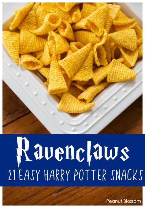 Ravenclaws: 1 of 21 super easy Harry Potter snacks for the best Harry Potter party ever. Harry Potter Themed Food Easy, Harry Potter Birthday Snack Ideas, Harry Potter Hot Dogs, Prisoner Of Azkaban Snacks, Sorting Hat Snacks, Gryffindor Themed Snacks, Food For Harry Potter Theme Party, Harry Potter Party On A Budget, Harry Potter Party Menu Ideas