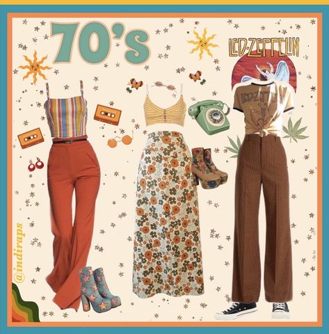 Fashion Inspo Outfits Short People, 70s Baddie Outfits, 70s Outfit Moodboard, Groovy Inspired Outfits, 70s Outfits Party 1970s Vintage Fashion, 70s Vibes Aesthetic Outfit, Summer 70s Fashion, Cute 70s Inspired Outfits, Jennelle Eliana Outfits