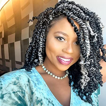 Tiana Passion Twist, Grey Braids, Passion Twists Crochet, Twists Crochet Braids, Grey Hair Braids, Bohemian Braided Hair, Twists Crochet, Braid Hair Extensions, Passion Twist Hair