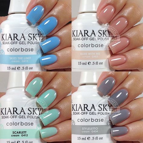 Kiara Sky Gel Polish Colors, Anc Nails, Chip Nails, Gel Polish Swatches, Dip Colors, Nail Dipping Powder Colors, Nail Guide, Nail Journey, Spring Nail Polish Colors