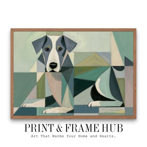 Abstract Dog Painting | Printable Wall Art Abstract Dog Painting, Llama Painting, Deer Painting, Modern Art Paintings Abstract, Painting Printable, Dog Painting, Pet Art, Colorful Portrait, Dog Paintings