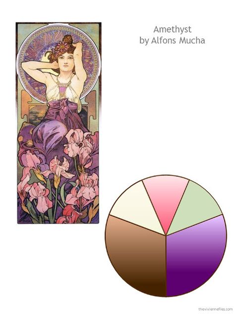 Capsule wardrobe inspired by Art: Amethyst by Alfons Mucha Month Gemstones, Alfons Mucha, Winter Color Palette, House Color Schemes, The Vivienne, Rag And Bone, Fall Outfits For Work, Winter Colors, Coordinating Colors