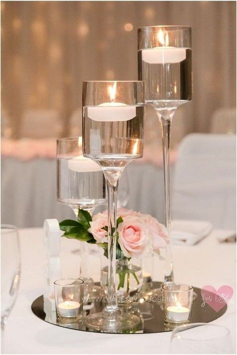 Beautiful wedding centerpiece ideas. Floating Candle Centerpieces Wedding, Candles And Flowers, Wedding Centerpiece Ideas, Floating Candles Wedding, Wedding Candles Table, Floating Candle Centerpieces, Candles Wedding, Candle Wedding Centerpieces, Tafel Decor