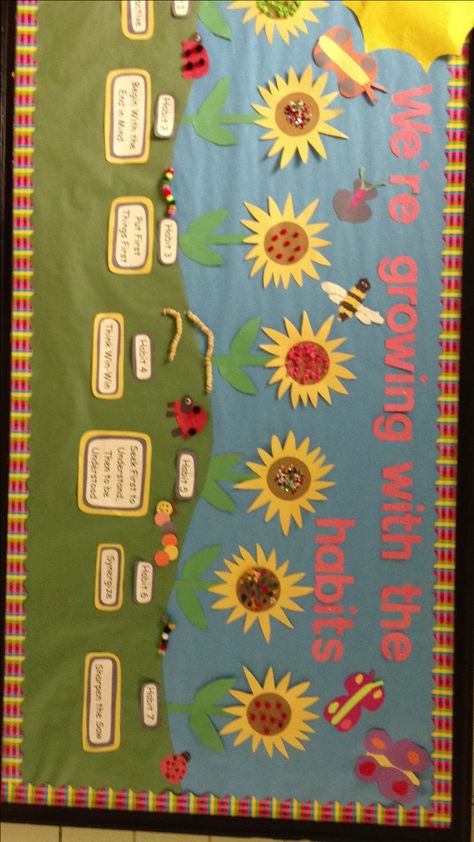 Good Habits Board Decoration, Study Habits Bulletin Board, Healthy Habits Bulletin Board, Leader In Me Bulletin Board Ideas School Hallways 7 Habits, 7 Habits Posters, Leader In Me Bulletin Board 7 Habits, Covey 7 Habits, Pe Bulletin Boards, Seven Habits