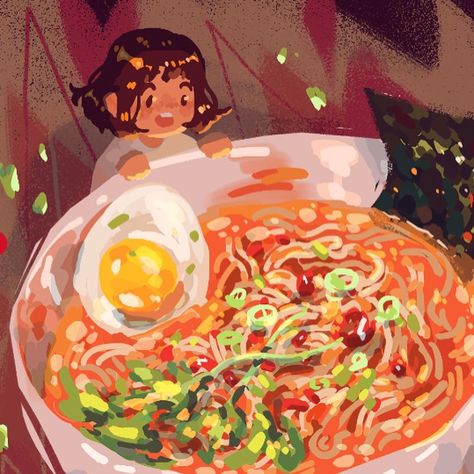 Jess on Instagram: “Doing this challenge bc it seems fun and I really like drawing food Day one: spicyyyyu noodles I actually can’t handle spice at all, I…” Salad Drawing Easy, Spices Drawing, Eating Food Drawing, Meal Drawing, Noodles Drawing, Kitchen Illustration Art, Foodie Drawing, Spice Illustration, Noodles Illustration