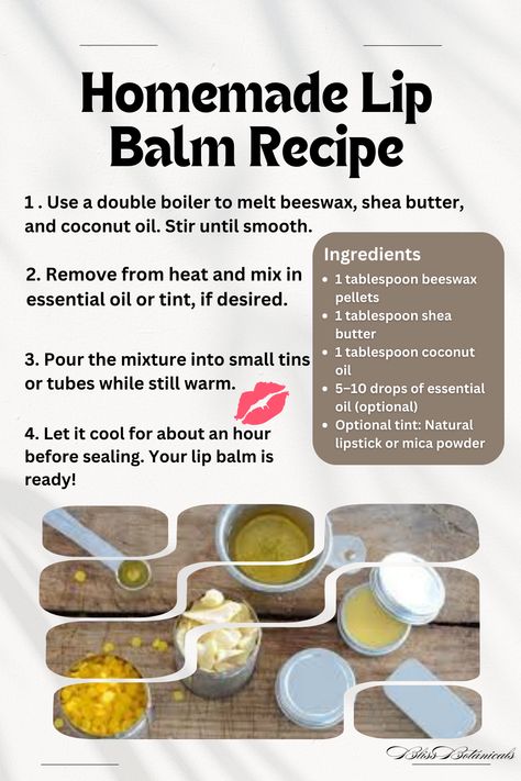 You can make your own handmade lip balm in your home. try this Lip balm recipe! Tallow Lip Balm Diy, Diy Lip Oil Recipe, Healing Balm Recipe, Lip Butter Recipe, Home Made Lip Balm, Chapstick Diy, Easy Lip Balm Recipe, Homemade Chapstick, Diy Chapstick