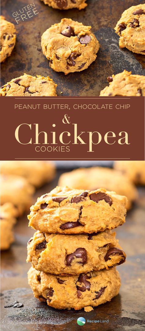 Chickpea Cookies, Garbanzo Bean, Peanut Butter Honey, Peanut Butter Chocolate Chip, Peanut Butter Chocolate, Butter Chocolate, Garbanzo Beans, Vegan Sweets, Gluten Free Cookies