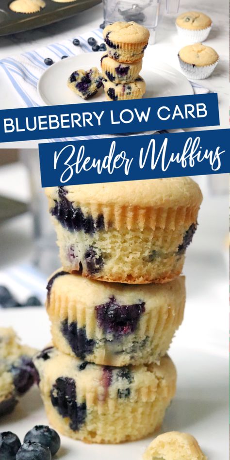 Keto Blender Muffins, Low Carb Low Calorie Muffins, Blueberry Blender Muffins, Healthy Blender Muffins, Blender Muffins Healthy, Leto Muffins, Low Carb Blueberry Muffins, Low Carb Blueberry, Muffin Breakfast