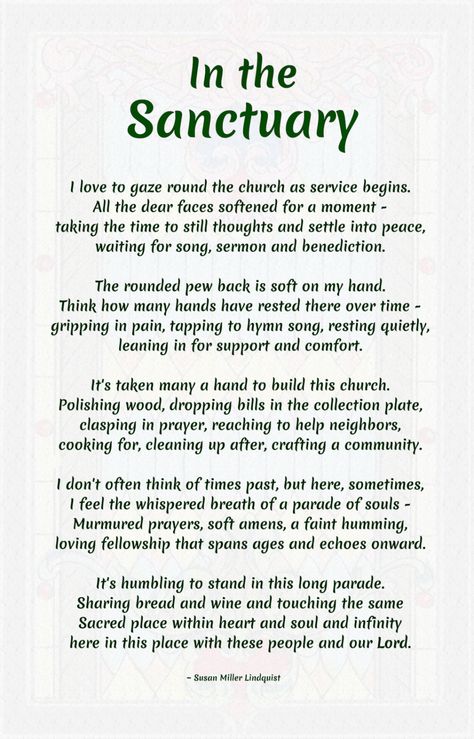 In the Sanctuary - Original Poem - Peterborough United Methodist Church Church Poems, Morning Poem, Anniversary Poems, Peterborough United, Church Anniversary, Story Poems, Church Bulletin, Bible Notes, United Methodist Church