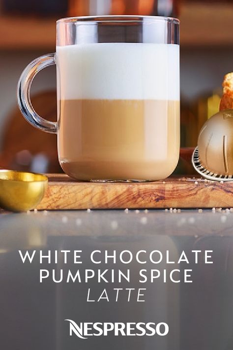 Nespresso Recipes Fall, Pumpkin Spice Nespresso, Nespresso Pumpkin Spice Cake Recipes, Nespresso Pumpkin Spice Cake, Nespresso Recipes Pumpkin Spice, Fall Nespresso Recipes, Nespresso Pumpkin Spice Latte, Nespresso White Chocolate Mocha, Melozio Nespresso Recipe