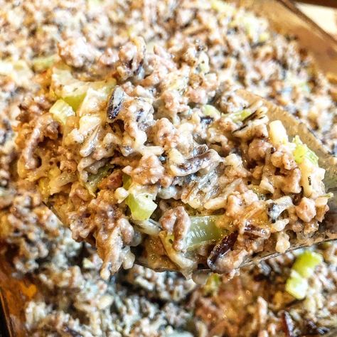 Ground Beef Wild Rice Casserole, Mn Wild Rice Hotdish, Instant Pot Wild Rice Casserole, Wild Rice And Sausage Casserole, Wild Rice Hotdish Minnesota, Hamburger Wild Rice Casserole, Hamburger Wild Rice Hotdish, Sausage Wild Rice Stuffing, Wild Rice Hot Dish Recipes