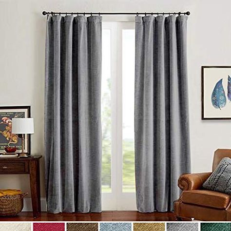 Velvet Curtains Grey 108 Inch Long Thermal Insulation Bed... https://smile.amazon.com/dp/B07GVBNH7Q/ref=cm_sw_r_pi_dp_U_x_8k6kEbPEFYK4J Grey Velvet Curtains, Room Darkening Window Treatments, Luxury Window Treatments, Grey Blackout Curtains, Insulated Drapes, Dark Curtains, Velvet Drapes, Insulated Curtains, Soft Luxury