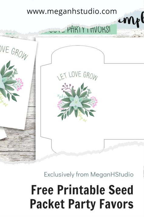 these seed packet templates can downloaded for free and used to create some cute party favors at your wedding, baby shower or birthday party. print, cut, fold, glue and fill with seeds! Hand drawn details exclusively from MeganHStudio #freeprintables #weddingfavors #babyshowerfavors, #meganhstudio #babyshowerprintables #weddingprintables free baby shower printables, seed envelope template, seed packet template, party favor seeds, garden party, baby shower ideas, free downloads Garden Party Baby Shower Ideas, Seed Packet Template, Free Baby Shower, Envelope Template, School Signs, Seed Packets, Baby Shower Printables, Free Downloads, Wedding Printables