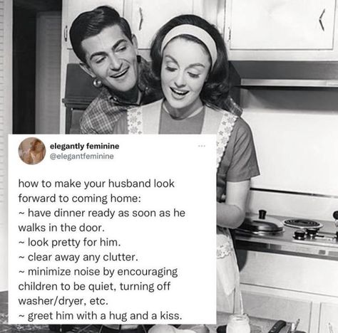 Trad Wife Quotes, Reclaiming Femininity, Stepford Wife Aesthetic, House Wife Aesthetic, Trad Life, Catholic Couple, Trad Wife Aesthetic, Traditional Wife, The Good Wife's Guide