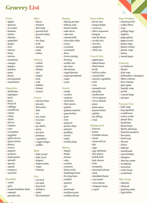 Master Grocery List Printable, Master Grocery List Template, Monthly Grocery List, Thanksgiving Grocery List, Grocery Store List, Google Docs Templates, Master Grocery List, Free Grocery List, Meal Plan Grocery List