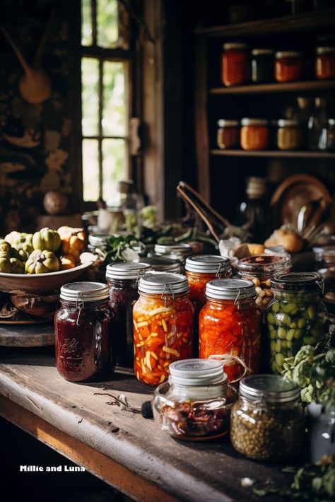 Southern Cooking Aesthetic, Cottagecore Cooking Aesthetic, Cooking In The Kitchen Aesthetic, Vintage Homestead Aesthetic, Canning Aesthetic, Cottagecore Aesthetic Kitchen, Cottagecore Kitchen Aesthetic, Herbalism Aesthetic, Herbalist Aesthetic