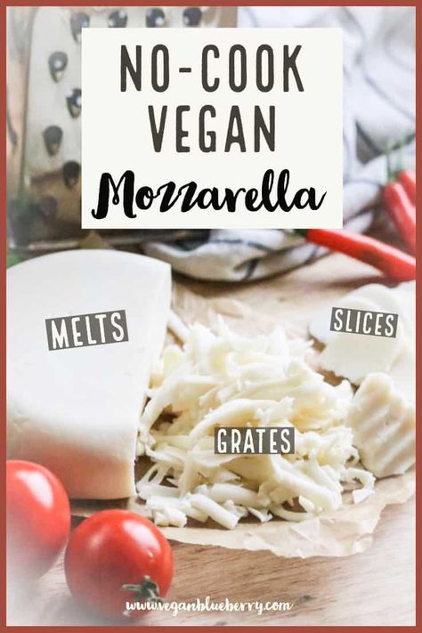 Easy Vegan Cheese Recipe, Easy Vegan Cheese, Vegan Pizza Cheese, Vegan Cheese Recipe, Vegan Mozzarella Cheese, Recipes With Mozzarella Cheese, Vegan Cheese Recipes, Vegan Mozzarella, No Cook