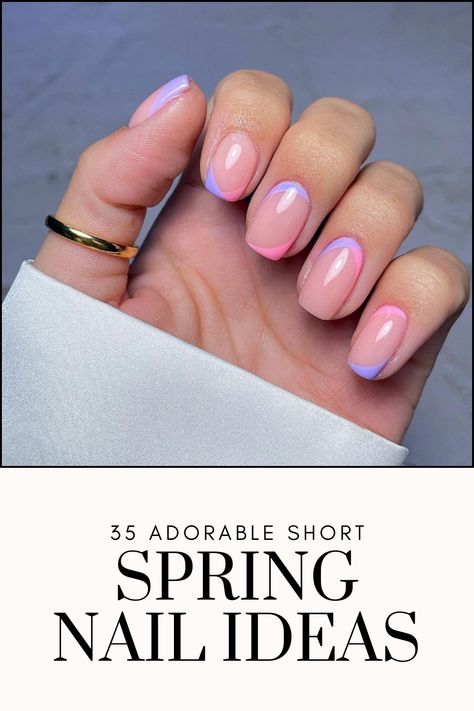 35 Adorable Short Spring Nail Ideas | Spring Nail Colors and shades | Nail Ideas and Designs for Spring | Pastel nails | Summer Nail ideas Sns Spring Nail Colors 2024, Short Nail Designs Spring 2024, Spring Nails 2024 Short, Dip Powder Nails Colors Spring Short, Summer Powder Dip Nails, Spring Dip Nails 2024, Subtle Spring Nails, Spring Nails 2024 Trends Almond Simple, Short Dip Powder Nails Spring