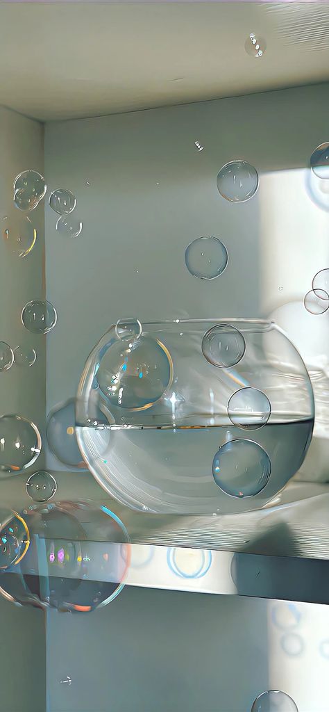 Aesthetic Bubble Wallpaper, Pretty Lock Screens Aesthetic, Cute Happy Wallpapers Aesthetic, Bubbles Wallpaper Aesthetic, Light Phone Wallpaper, Clear Wallpaper, Bubble Wallpapers, Bubble Wallpaper, Water Wallpaper