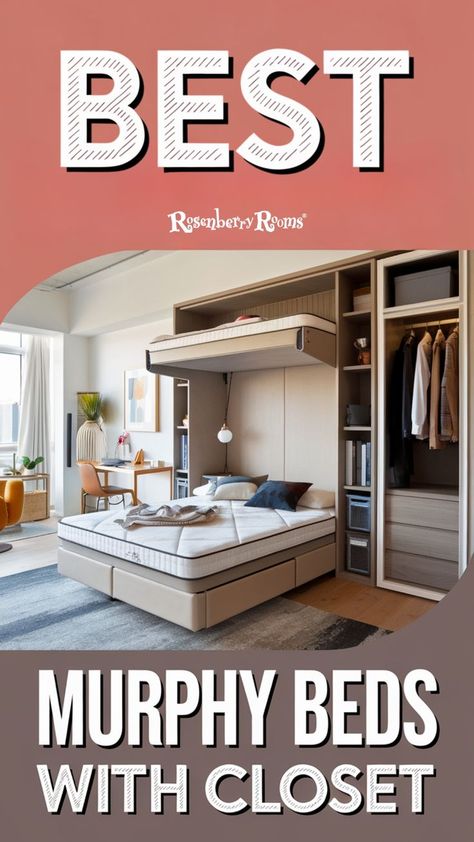 Best Murphy Beds With Closet Murphy Bed Closet, Closet Murphy Bed, Bed Closet, Adding Storage, Best Murphy Bed, Bed With Wardrobe, Murphy Wall Beds, Murphy Beds, Multipurpose Room