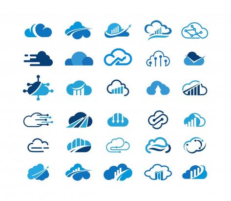 Logo collection cloud logo Premium Vecto... | Premium Vector #Freepik #vector #logo #business #people #technology Logo Cloud Design, Sky Logo Design, Cloud Logo Design, Bride Cartoon, Transportation Logo, Sky Logo, Cloud Logo, Logo Cloud, Communication Logo