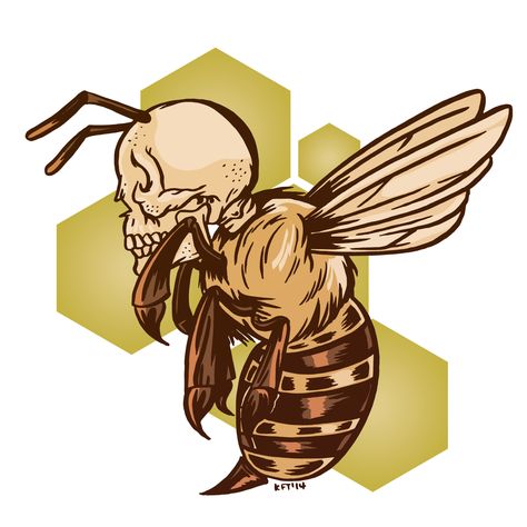 Bee Illustration Graphic Design, Tattoo With Skull, Bee Outline, Honey Illustration, Logo Bee, Tattoo Studio Design, Masonic Art, Bone Collector, Bee Images