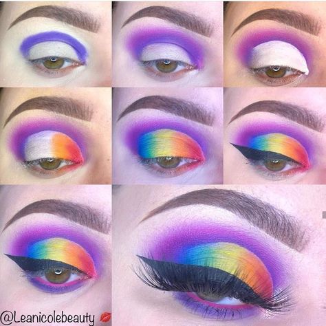 Egyptian Eye Makeup, Eyeshadow Looks Step By Step, Eye Makeup Guide, Rainbow Eye Makeup, Eye Makeup Cut Crease, Makeup Morphe, Wedding Eye Makeup, Makeup Pictorial, Hand Makeup