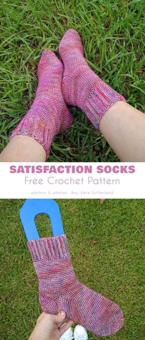 Simple Sock Crochet Pattern, Crochet Cotton Socks Free Pattern, Crochet Socks For Women, Crochet Pattern Socks Free, Crochet Socks For Men Free Pattern, Sock Patterns Crochet, Crochet Sock Yarn Projects, Free Crochet Pattern Socks, Free Sock Crochet Pattern