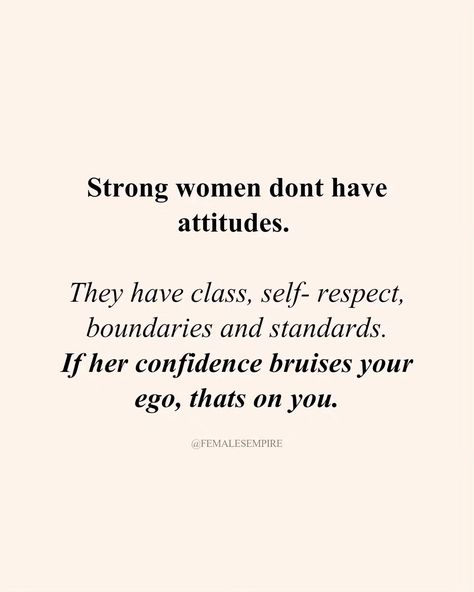 Drop a 🔥 if you agree! ✨Follow @femalesempire for daily women empowering & motivational content like this ✨ ✨@femalesempire ✨@femalesempire . . Women Empowerment Quotes, Empowerment Quotes, Empowering Women, Self Respect, Body Image, Empowering Quotes, Self Confidence, Strong Women, Women Empowerment