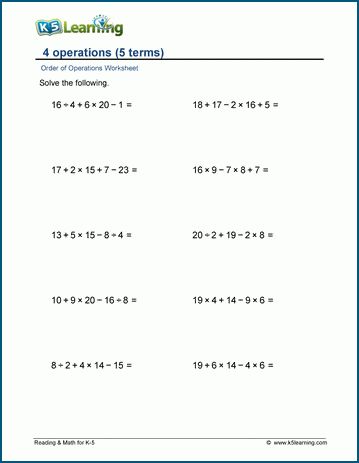 Order of operations worksheets where students add, subtract, multiply and divide. Free | Worksheets | Math Drills | Order of Operations | Printable Order Of Operations Worksheet, Summer School Math, Math Drills, Math 5, Extra Work, Free Math Worksheets, Order Of Operations, Free Worksheets, 5th Grade Math