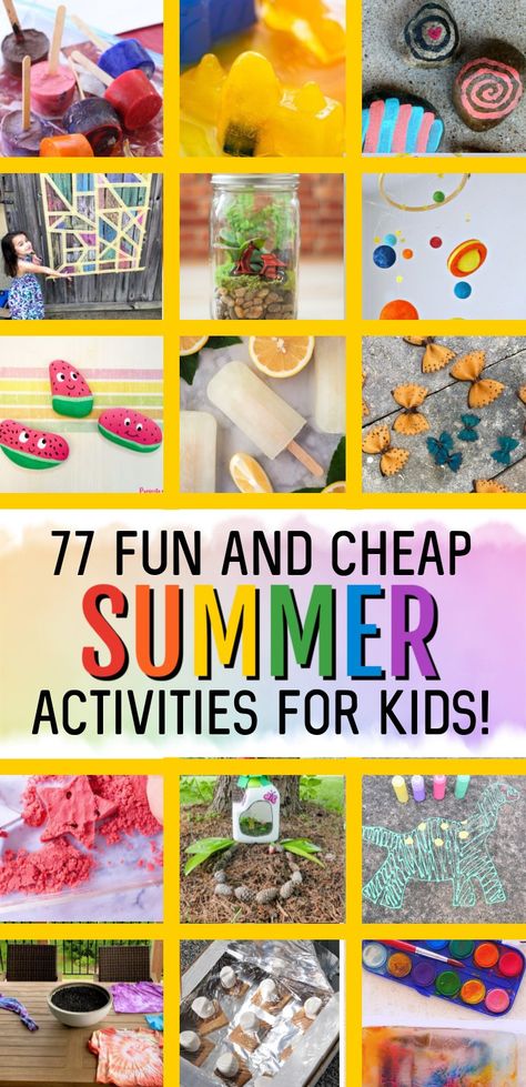 What To Do With Kids During Summer, Cheap Summer Crafts For Kids, Summer Kids Activities At Home, Summer Activities At Home For Kids, Summer Break Activities For Kids, Summertime Activities For Kids, Summer Fun At Home For Kids, Summer Kid Activities At Home, Things To Do In Summer With Kids