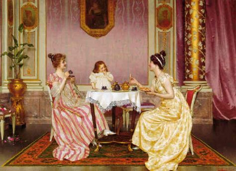 Vittorio Reggianini - Tea time Vittorio Reggianini, Persian Tea, Tea History, Victorian Paintings, Dachshund Art, Historical Painting, Tea Art, Classical Art, Painting Supplies