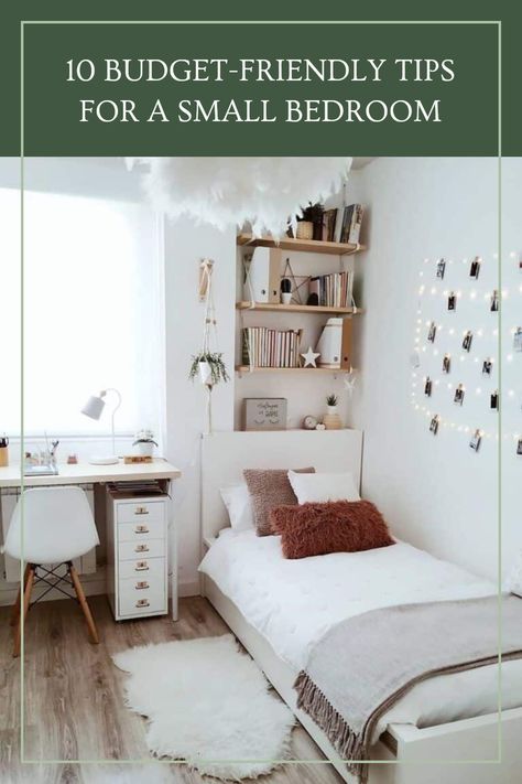 Feeling cramped in your small bedroom? Discover these 10 budget-friendly tips to transform your space without spending a fortune! From clever storage solutions to cute decor ideas, we'll show you how to creatively maximize your limited space. Whether you're dealing with a tiny closet or a multipurpose room, these effective strategies will help you achieve a tidy, inviting atmosphere. Say goodbye to clutter and hello to serenity today! Perfect for students, small space enthusiasts, or anyone wanting easy organizing hacks. Organize A Small Bedroom, Cute Decor Ideas, Very Small Bedroom Ideas, Slim Bedside Table, Very Small Bedroom, Bedroom On A Budget, Tiny Closet, Multipurpose Furniture, Organizing Hacks