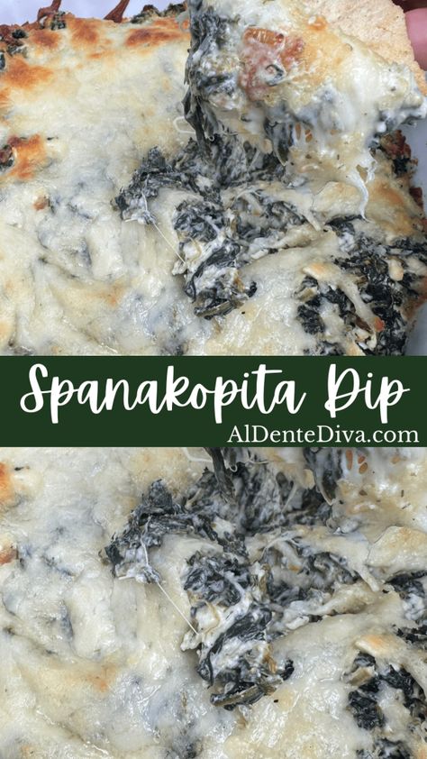 Spanakopita dip has as the flavors you love about the traditional Greek dish made in a crowd pleasing dip. #easyappetizer #easyrecipe #Partyfood Spanakopita Dip, Super Bowl Snack Recipes, Baked Appetizers, Hot Crab Dip, Easy To Make Appetizers, Stuffed Pepper, Pepper Soup, Dip Recipes Easy, Easy Party Food