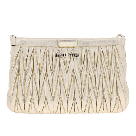 Clutch Shoulder Bag Women - Metallic - Miu Miu Shoulder bags Miu Miu Clutch, Metallic Clutch, Online Sales, Shoulder Bag Women, Fashion Store, Miu Miu, Bags Women, Bag Accessories, Shoe Accessories