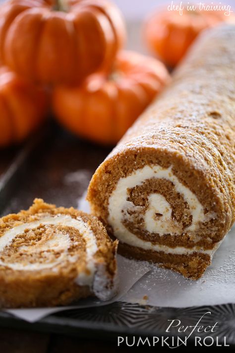 Perfect Pumpkin Roll from chef-in-training.com ...This recipe is so moist, and delicious! Cream Cheese and pumpkin are a perfect combo and this dessert is sure to wow everyone who tastes it! Pumpkin Roll, Delicious Cream, Holiday Snacks, Thanksgiving Desserts, Pumpkin Dessert, Cake Roll, Holiday Cooking, Holiday Desserts, Holiday Baking