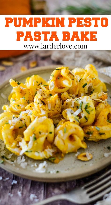 Pumpkin Pesto Pasta, Pumpkin Pesto Recipe, Pumpkin Pesto, Pumpkin Pasta Bake, Food For Fall, Pesto Pasta Bake, Creamy Pasta Bake, Dinner Board, Pasta Bake Easy