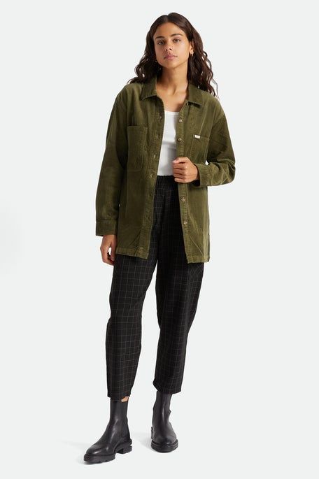 Women's Bowery Duster - Heather Grey/Charcoal – Brixton Off White Shop, Flannel Shirts, King Louie, Neue Outfits, Long Sleeve Flannel, Mod Dress, Black Cardigan, Black Midi Dress, Oversized Shirt