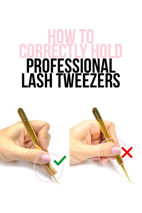 HOW TO CORRECTLY HOLD PROFESSIONAL LASH EXTENSION TWEEZERS Lash Extension Tweezers, Lash Tweezers, Perfect Eyelashes, Pretty Lashes, Lash Room, Lash Tech, Eyebrow Shape, Lash Extension, For Lash