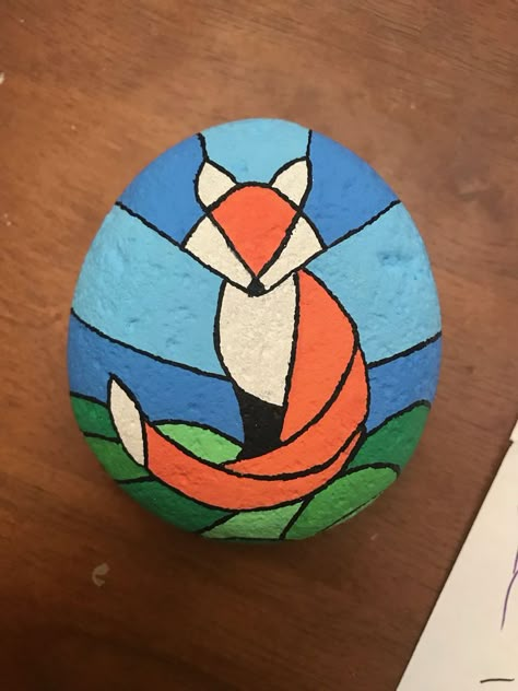 Fox Rock Painting Ideas, Barbie Rock Painting, Fox Rock Painting, Fox Painted Rock, Painting Rocks Ideas Easy, Small Rock Painting Ideas, Diy Rock Art, Painted Rock Animals, Stone Art Painting