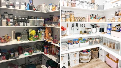 Aussie mum dubbed ‘Kmart pantry queen’ shares tips to transform YOURS on a shoestring Kmart Pantry Organisation Australia, Kmart Pantry Organisation, Pantry Organization Kmart, Kmart Organisation, Pantry Shelf Organizer, Pantry Can Organization, Baking Organization, Tiny Pantry, Organised Mum