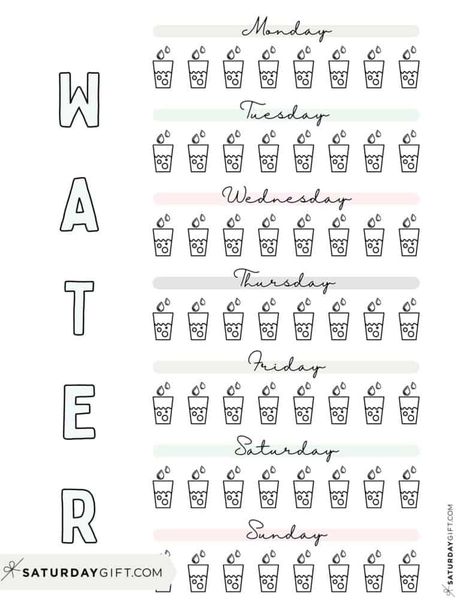 Weekly Water Tracker, Water Intake Chart, Workout Log Printable, Water Tracker Printable, Water Intake Tracker, Water Bottle Tracker, Hydration Tracker, Drinking Enough Water, Water Challenge