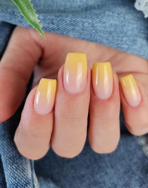 A women's lifestyle destination dedicated to style, entertainment, love, and living beautifully. Ombre Nails Yellow, Yellow Nails Acrylic, Acrylic Nails Yellow, Ombre Acrylic, Yellow Nails Design, Short Ombre, Natural Nail Art, Nail Quotes, Nails Ombre