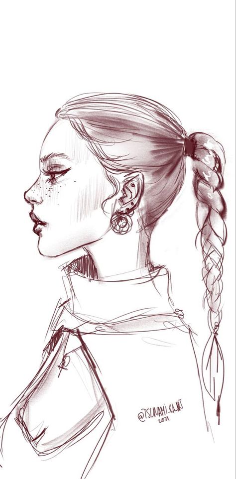 Women Profile Drawing, Side Profile Sketch Woman, Side Face Sketch Female, How To Draw A Side Profile Female Faces, Drawing Side Profile Female, Female Face Drawing Sketches, Female Side Profile Drawing Reference, Side Profiles Drawings, Side Profile Hair