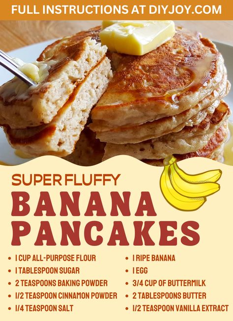 Cracker Barrel Pancakes, Fluffy Banana Pancakes, Breakfast For One, Recipe Pancakes, Pancakes Banana, Banana Pancake, Best Pancake Recipe, Cinnamon Pancakes, Sunday Dinners