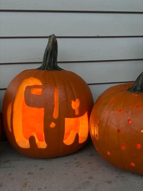 Wanted to share our Among Us pumpkin from this year. I love how the pumpkin shell adds depth to the characters! Highly recomend for a fun quick spookey Halloween design. #pumpkins #amongus #halloweenfun #design Halloween Design, Halloween Fun, Halloween, Design