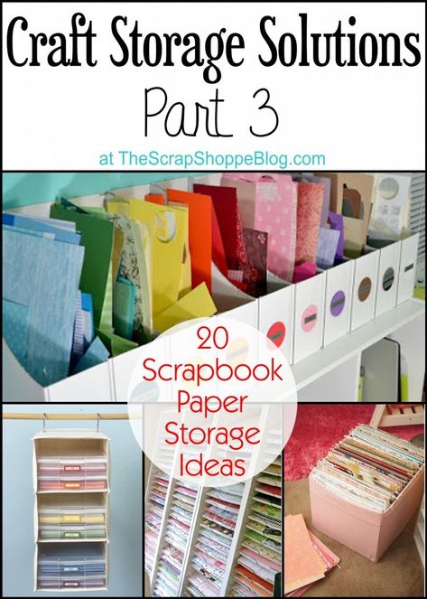 Paper. The most loved supply of scrapbookers. We all probably have too much of it, am I right? If you struggle to keep yours organized then head over to The Scrap Shoppe for a round up of 20 scrapbook paper storage ideas. Storing Scrapbook Paper, Scrapbook Organizing Ideas, Scrapbook Paper Storage Ideas, Paper Storage Ideas, Fabric Storage Solutions, Scrapbooking Room, Scrapbook Paper Storage, Craft Storage Solutions, Craft Paper Storage