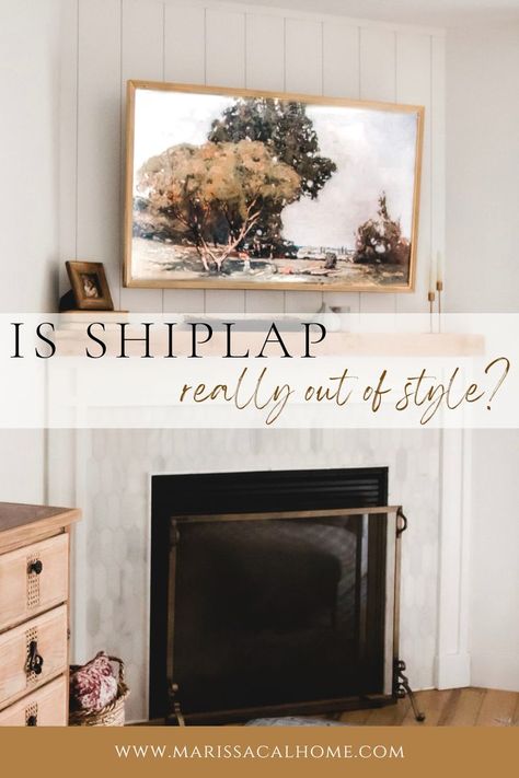 Most of us think of white, rustic and horizontal when we hear the word shiplap. I love the modern farmhouse style and I’m not here to knock it, but it’s not what I was going for in my home. And if you think it’s not for you, just wait until you see some examples of how you can use it, regardless of your interior style! Verticle Shiplap Living Room, Is Shiplap Going Out Of Style, Vertical Vs Horizontal Shiplap, Shiplap Living Room Farmhouse Style, Vertical Shiplap Living Room, Vertical Shiplap Fireplace, Horizontal Shiplap, Vertical Vs Horizontal, Shiplap Living Room